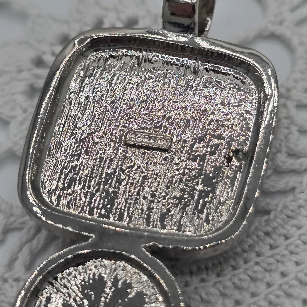 Vintage ROMAN Stone and Tigers Eye Silver Tone Pendant Brown - Picture 7 of 10